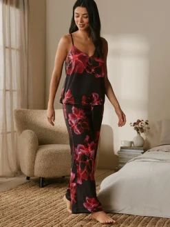 B by Ted Baker Pyjamas violet en satin fleuri|Femme Pyjamas|Vêtements Détente