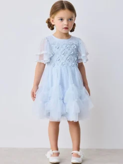 Baker by Ted Baker Robe bleue en maille brodée| Tenues Grandes Occasions|Robes