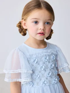 Baker by Ted Baker Robe bleue en maille brodée| Tenues Grandes Occasions|Robes