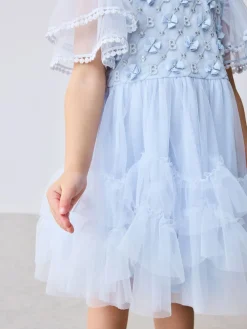 Baker by Ted Baker Robe bleue en maille brodée| Tenues Grandes Occasions|Robes