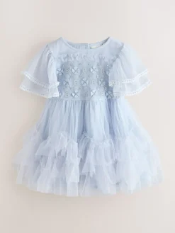 Baker by Ted Baker Robe bleue en maille brodée| Tenues Grandes Occasions|Robes