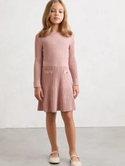 New Reiss Robe patineuse Charlotte en maille côtelée