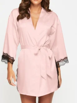 Ann Summers Rose - Satin Robe de chambre Cherryann Peignoirs|Femme Robes De Chambre