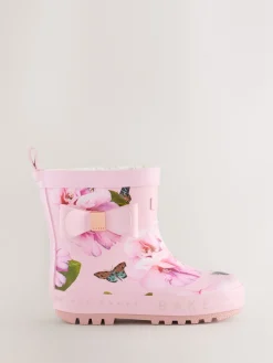 Baker by Ted Baker Rose - Bottes de bien-être doublées en fausse fourrure avec nœud pour fille| Bottes De Pluie