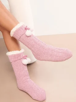 Best Lipsy Rose - Chaussons Chaussettes douillettes en chenille