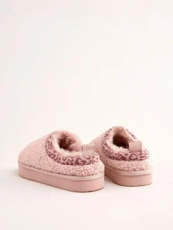 Lipsy Rose - chaussons en imitation peau de mouton à imprimé léopard EVA