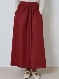 Best Threadbare - Jupe midi avec poches Rouge bordeaux
