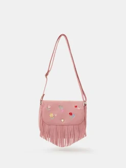 Angels By Accessorize Sac à bandoulière Fille Fleuri Brodé à franges| Sacs