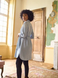 Clearance Seraphine Robe chemise en chambray de Denim de Grossesse et d’Allaitement
