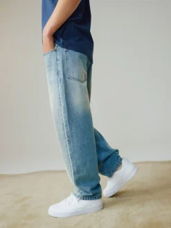 Hot Next Teinte bleue - Jean authentique (3-16ans) Baggy fuselé