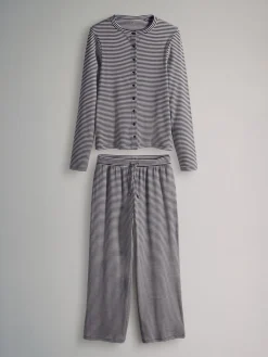 Hot The Set 2 pack hauts boutonnés à manches longues et pantalons à cordon de serrage ensemble