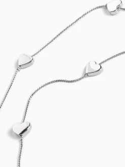 Clearance Next Tonalité argentée - Collier Corde Long Coeur