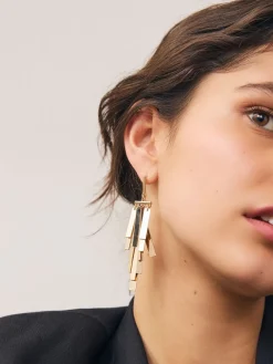 Best Next Tonalité d'or - Boucles d’oreilles Fan Cascade Statement