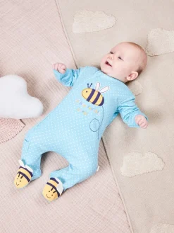 Best Jojo Maman Bébé Œuf de canard Abeille - Dors-bien zippé à motif appliqué