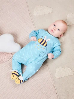 Best Jojo Maman Bébé Œuf de canard Abeille - Dors-bien zippé à motif appliqué