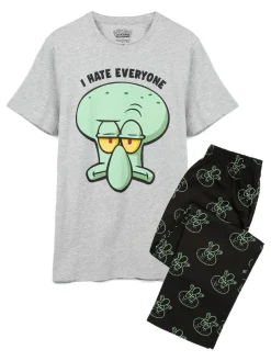 Sale Vanilla Underground Mens SpongeBob SquarePants Manches courtes Long Leg Licensed Pyjamas