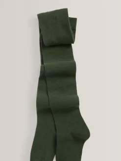 Online Next - Lot de 3 de collants pour l'école en coton riche Vert