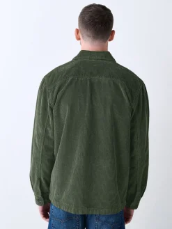 Sale Next Vert - Surchemise veste-chemise en velours côtelé à poche unique