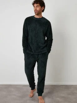 Threadbare Vert - Ensemble de vêtements d'intérieur bicolore Borg|Homme Vêtements Détente