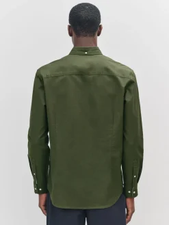 Best Next - Slim Fit (Slim Fit) - Chemise Oxford à manches longues vert foncé