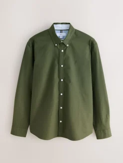 Best Next - Slim Fit (Slim Fit) - Chemise Oxford à manches longues vert foncé