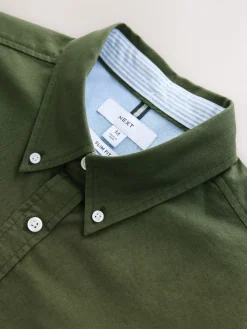 Best Next - Slim Fit (Slim Fit) - Chemise Oxford à manches longues vert foncé