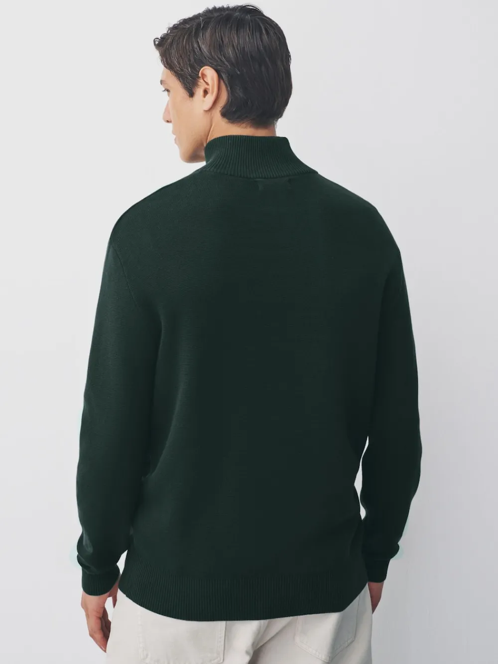 Best Next - Uni - Pull N.Premium Coupe classique 100% Coton Premium à fermeture éclair vert foncé