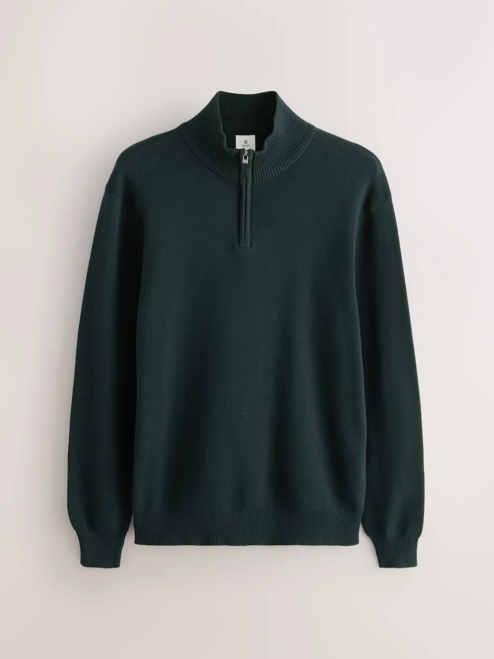 Best Next - Uni - Pull N.Premium Coupe classique 100% Coton Premium à fermeture éclair vert foncé