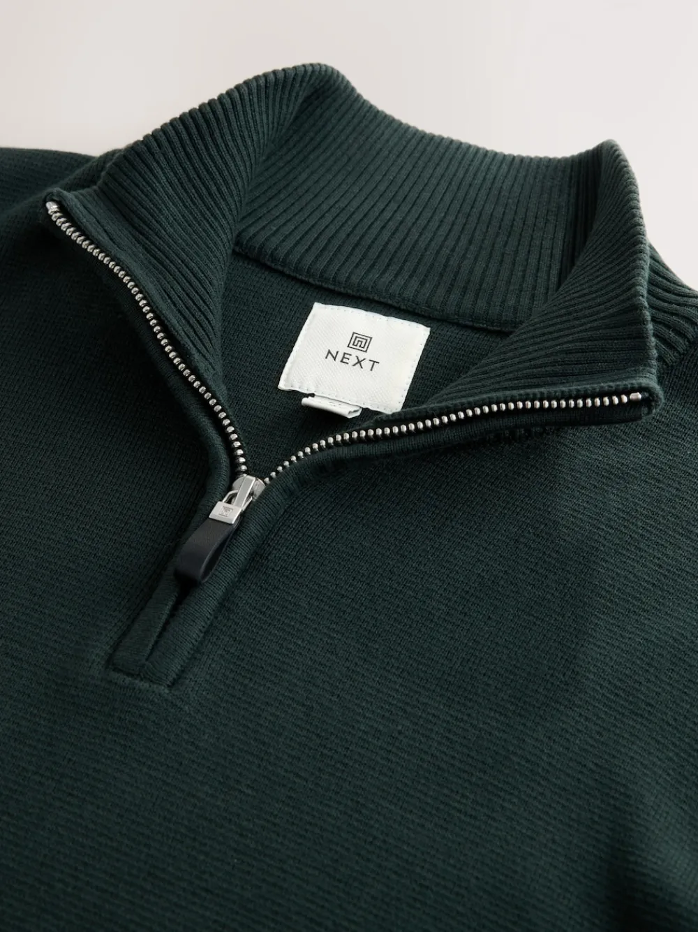 Best Next - Uni - Pull N.Premium Coupe classique 100% Coton Premium à fermeture éclair vert foncé