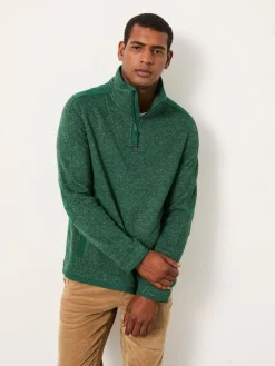 Fat Face Vert émeraude - Sweat FatFace à demi-fermeture éclair|Homme Vêtements Détente|Sweats Et Sweats À Capuche