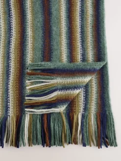 Sale Next Vert/Bleu - Écharpe en maille à rayures