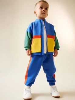 Discount Next Vert/Bleu color block - Ensemble sweat et Joggings zippé à Col cheminée (3mois-7ans)