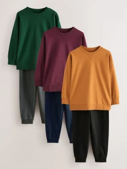 Best Next Vert/orange - Lot de 3 pyjamas à manches longues (3-16ans)
