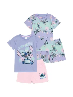Vanilla Underground Violet - Lot de 2 pyjamas Lilo & Stitch fille Disney| Vêtements De Nuit Et Pyjamas|Pyjamas
