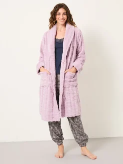 New Fat Face Violet lilas - Robe de chambre texturée confortable FatFace