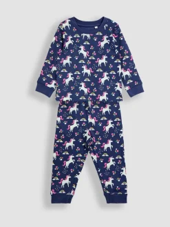 New Jojo Maman Bébé Violet motif licorne - Pyjama imprimé glow In The Dark Jersey