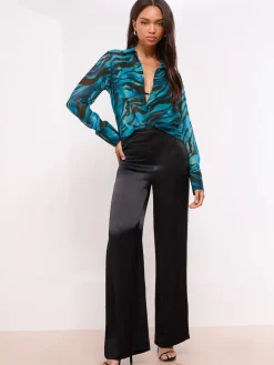 Outlet Lipsy Zèbre bleu - Chemises imprimées en mousseline